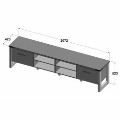 Trendteam Ensemble meubles TV Prime II (3 élém.) - Imitation béton / Imitation vieux bois -loftscape Boutique 1000362860 220623 501 SKETCH DETAILS P000000001000362860 sketch
