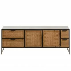 Red Living Meuble TV Kisumu - Cannage / Fer - Marron / Noir -loftscape Boutique 1000363963 220714 030 DETAILS P000000001000363963