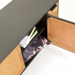 Red Living Meuble TV Kisumu - Cannage / Fer - Marron / Noir -loftscape Boutique 1000363963 220714 055 DETAILS P000000001000363963