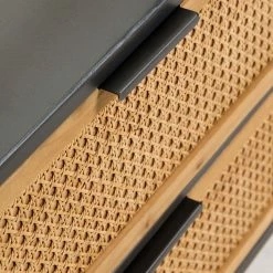 Red Living Meuble TV Kisumu - Cannage / Fer - Marron / Noir -loftscape Boutique 1000363963 220714 065 DETAILS P000000001000363963