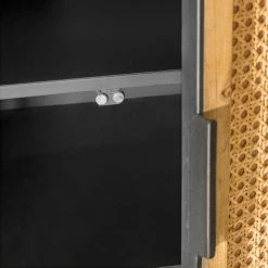 Red Living Meuble TV Kisumu - Cannage / Fer - Marron / Noir -loftscape Boutique 1000363963 220714 070 DETAILS P000000001000363963