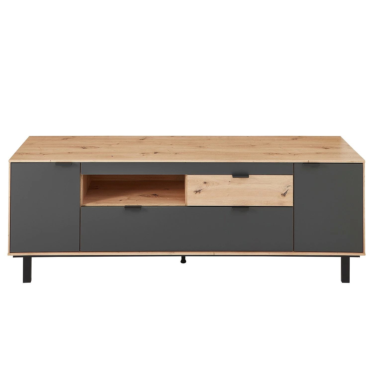 Fashion For Home Meuble TV Leox - Graphite / Imitation chêne artisan 3 Fashion For Home Meuble TV Leox - Graphite / Imitation chêne artisan – Image 2