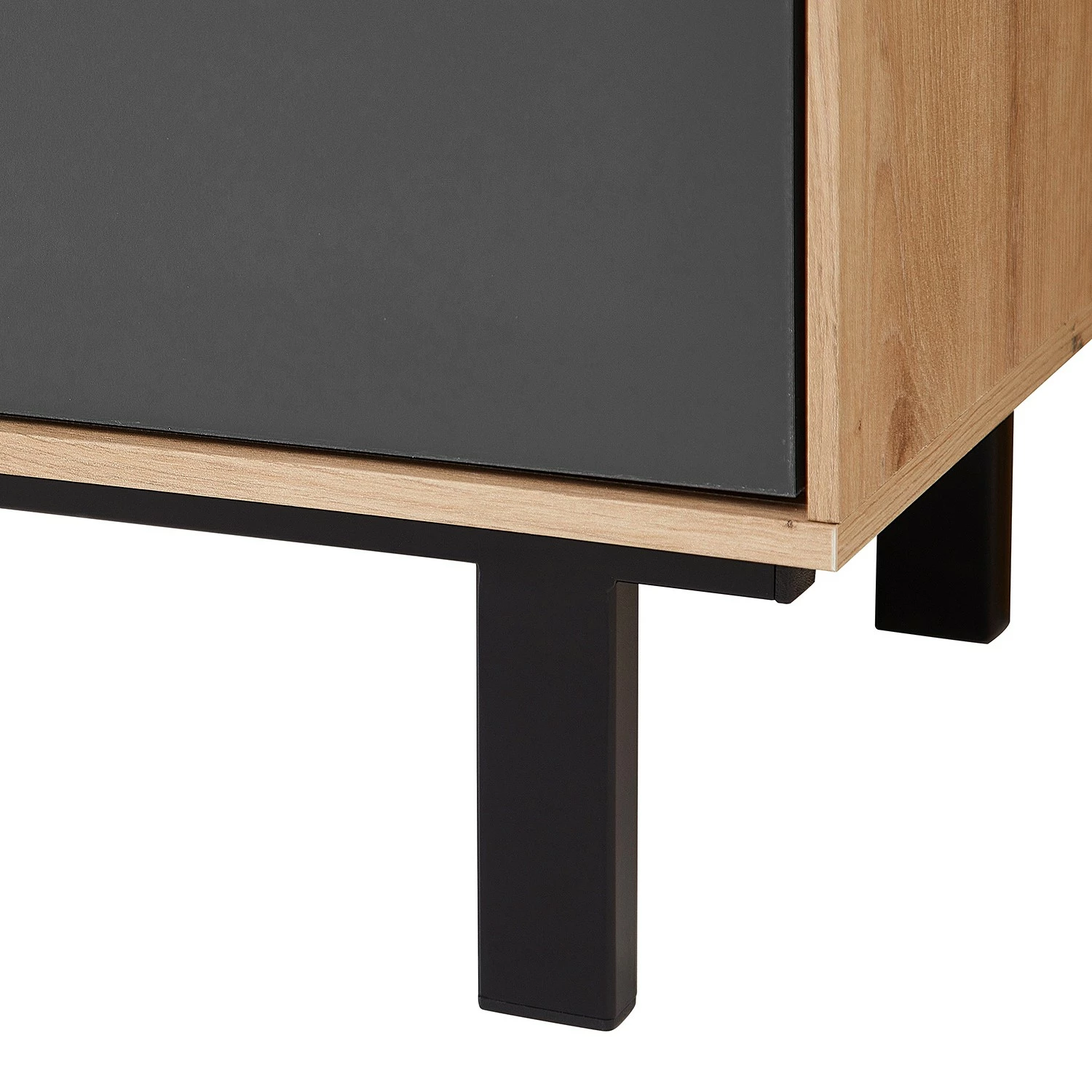 Fashion For Home Buffet haut Leox - Avec éclairage inclus - Graphite / Imitation chêne artisan 7 Fashion For Home Buffet haut Leox - Avec éclairage inclus - Graphite / Imitation chêne artisan – Image 5