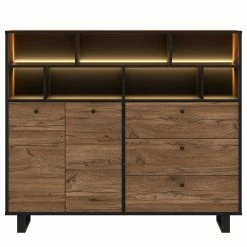 Red Living Buffet Trylith II - Imitation chêne rustique / Noir -loftscape Boutique 1000364623 220719 045 DETAILS P000000001000364623
