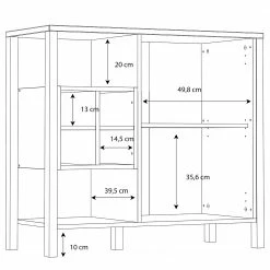 Red Living Buffet Kasala II - Imitation chêne Riviera / Noir -loftscape Boutique 1000364877 220722 501 SKETCH DETAILS P000000001000364877 sketch