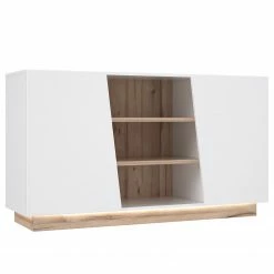 Loftscape Buffet Camolin - Blanc brillant / Imitation chêne