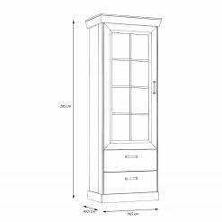 Ridgevalley Vitrine Boolamore II - Imitation épicéa blanc -loftscape Boutique 1000364894 220722 500 SKETCH DETAILS P000000001000364894 sketch