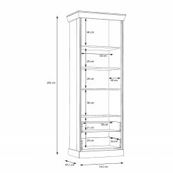 Ridgevalley Vitrine Boolamore II - Imitation épicéa blanc -loftscape Boutique 1000364894 220722 501 SKETCH DETAILS P000000001000364894 sketch