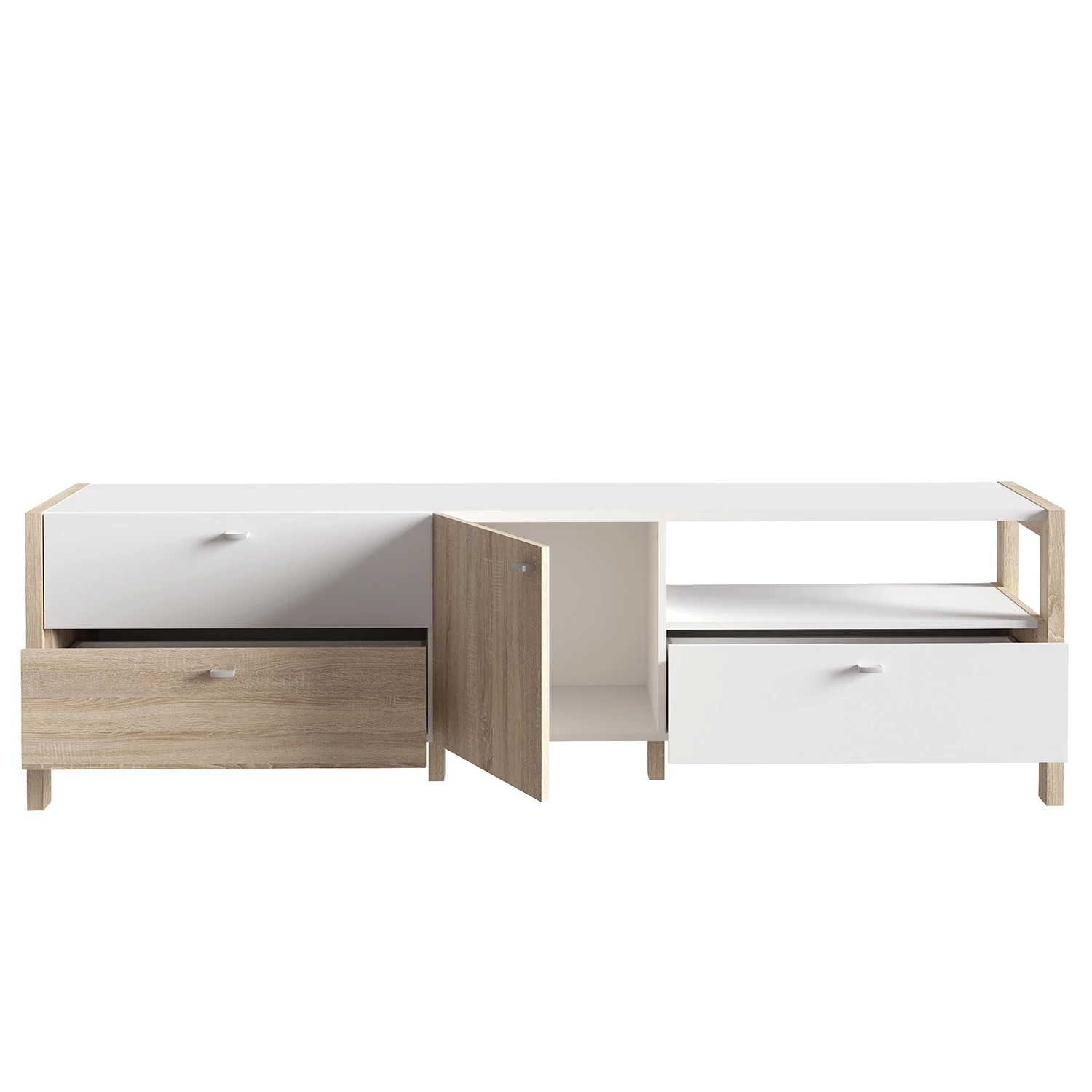 Loftscape Meuble TV Thurles - Imitation chêne Sonoma / Blanc 7 Loftscape Meuble TV Thurles - Imitation chêne Sonoma / Blanc – Image 5