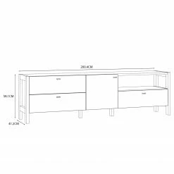 Loftscape Meuble TV Thurles - Imitation chêne Sonoma / Blanc 14 Loftscape Meuble TV Thurles - Imitation chêne Sonoma / Blanc -loftscape Boutique 1000364899 220722 500 SKETCH DETAILS P000000001000364899 sketch