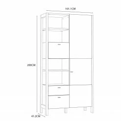 Loftscape Armoire Thurles - Imitation chêne Sonoma / Blanc -loftscape Boutique 1000364901 220722 500 SKETCH DETAILS P000000001000364901 sketch