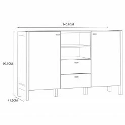 Loftscape Buffet Thurles I - Imitation chêne Sonoma / Blanc 14 Loftscape Buffet Thurles I - Imitation chêne Sonoma / Blanc -loftscape Boutique 1000364903 220722 500 SKETCH DETAILS P000000001000364903 sketch