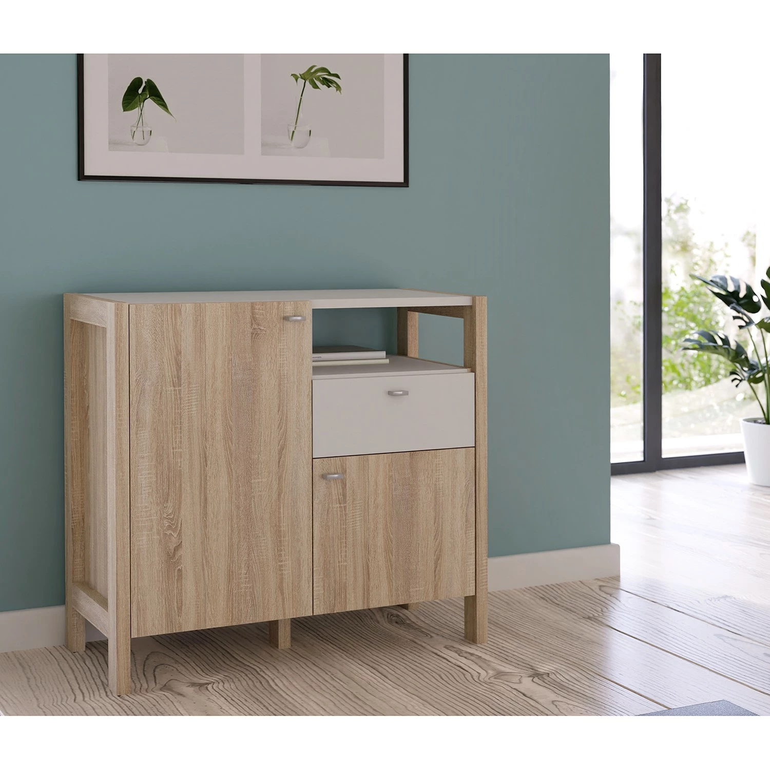 Loftscape Buffet Thurles I - Imitation chêne Sonoma / Blanc 4 Loftscape Buffet Thurles I - Imitation chêne Sonoma / Blanc – Image 2