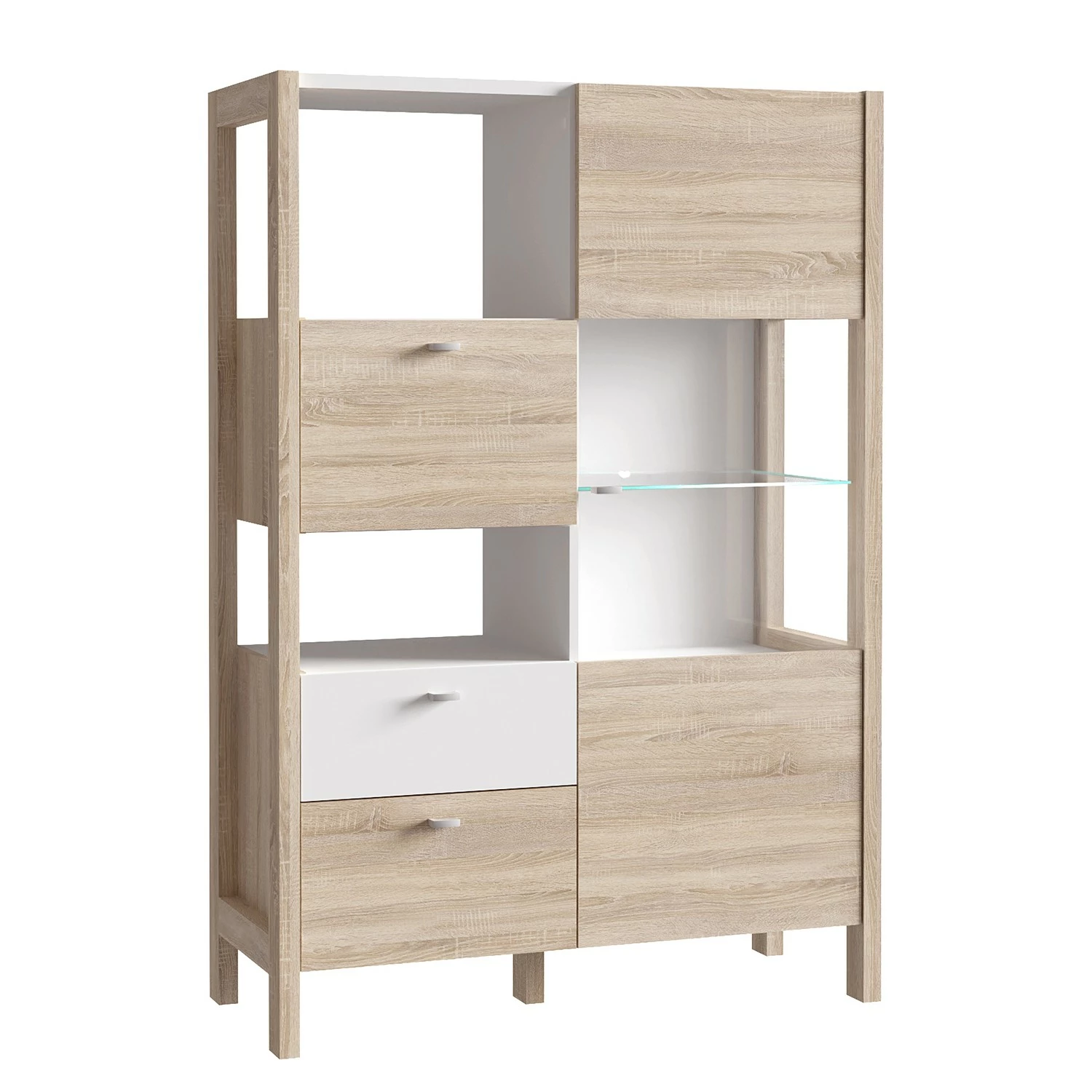 Loftscape Buffet haut Thurles - Imitation chêne Sonoma / Blanc 3 Loftscape Buffet haut Thurles - Imitation chêne Sonoma / Blanc