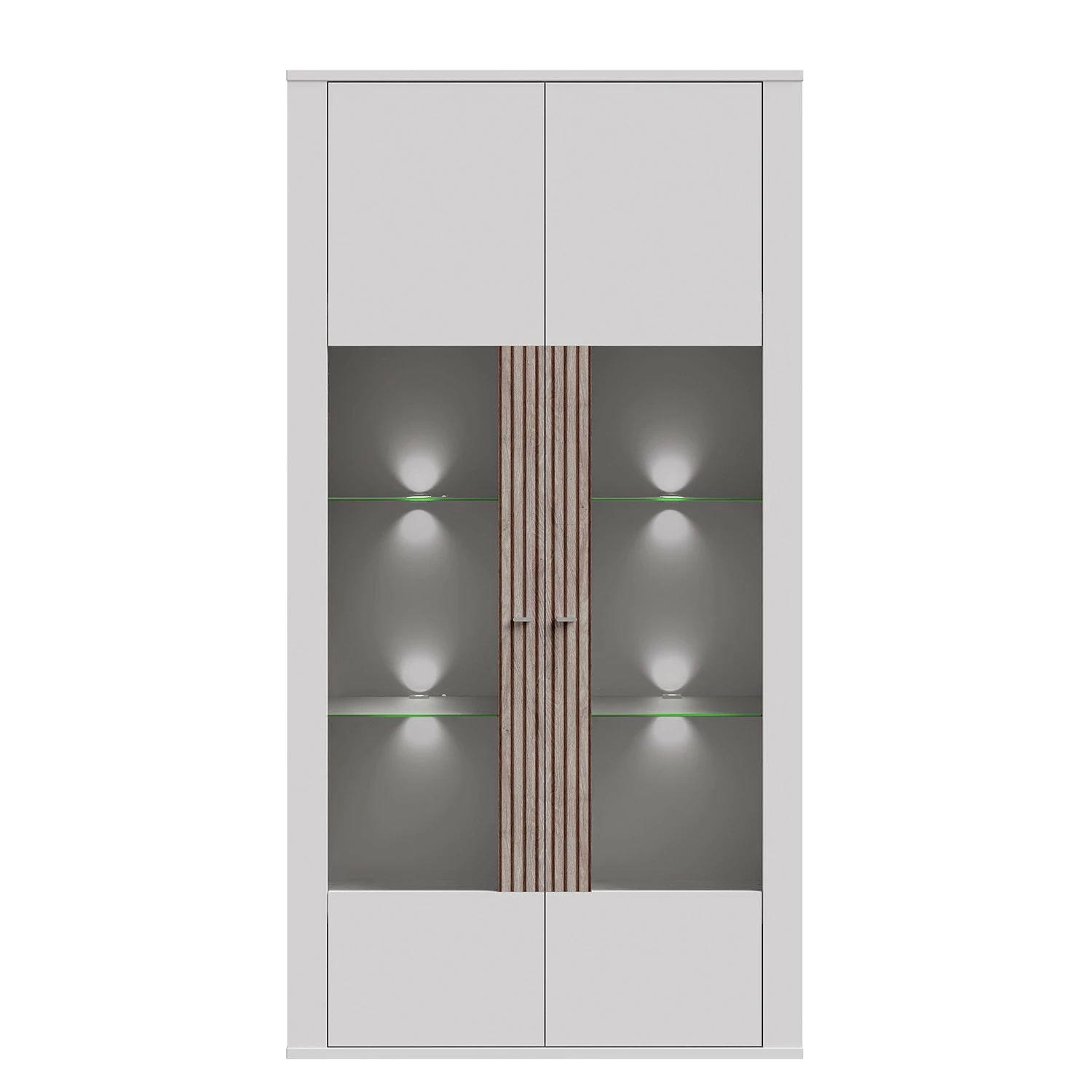 Loftscape Vitrine Millquarter II - Blanc / Imitation chêne clair 6 Loftscape Vitrine Millquarter II - Blanc / Imitation chêne clair – Image 4