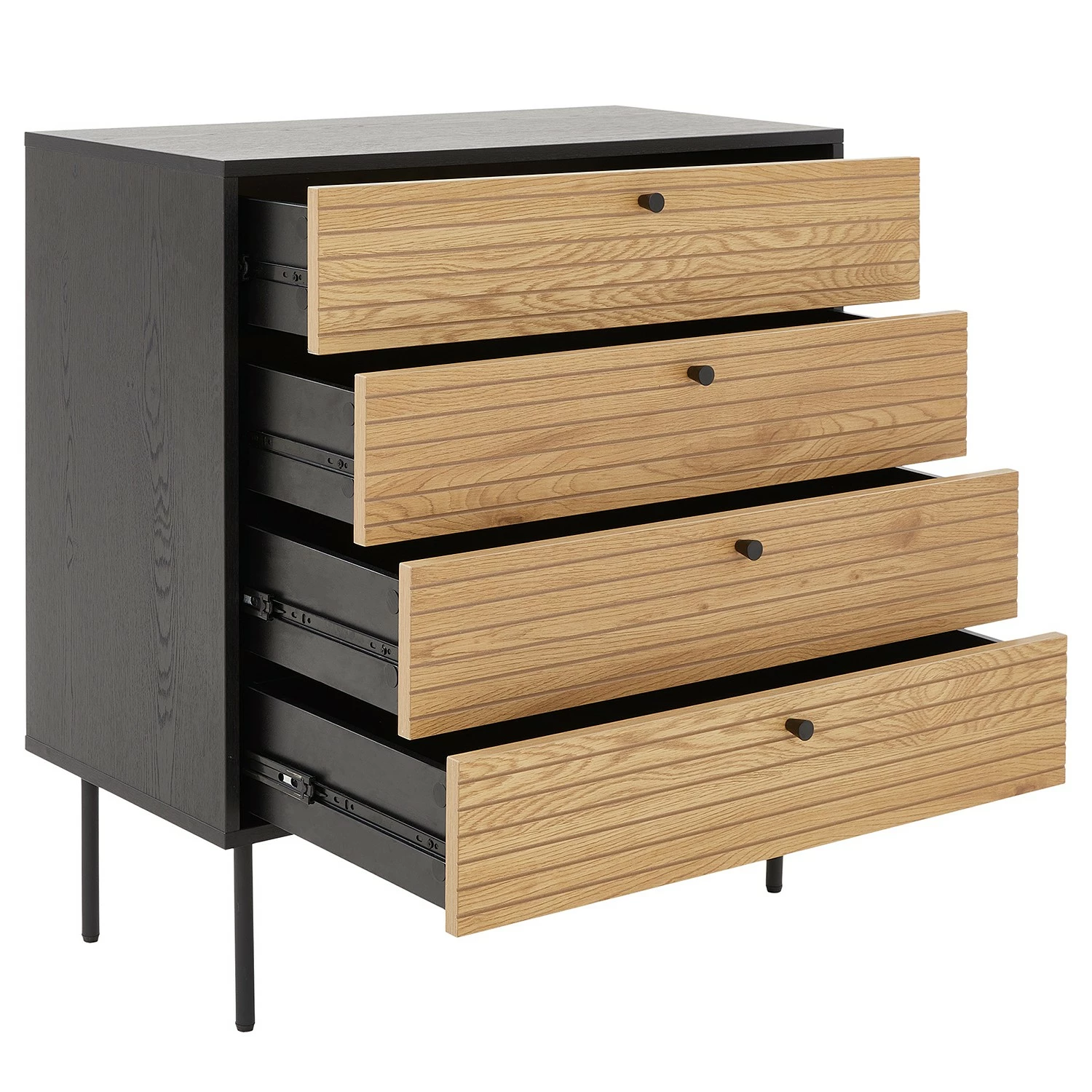 Butlers Commode MODERNIST - Placage chêne / Aluminium - Noir / Naturel 5 Butlers Commode MODERNIST - Placage chêne / Aluminium - Noir / Naturel – Image 3