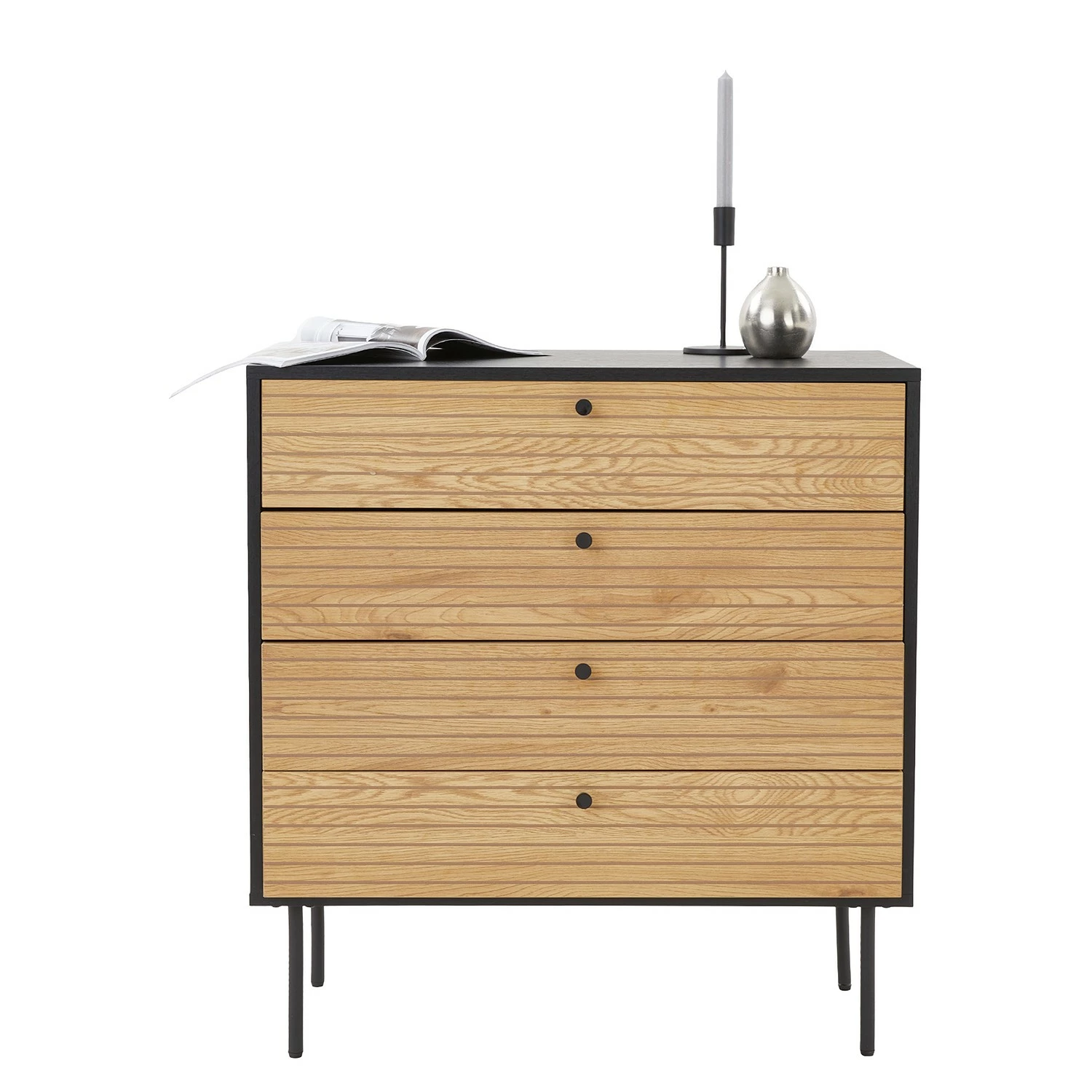 Butlers Commode MODERNIST - Placage chêne / Aluminium - Noir / Naturel 6 Butlers Commode MODERNIST - Placage chêne / Aluminium - Noir / Naturel – Image 4