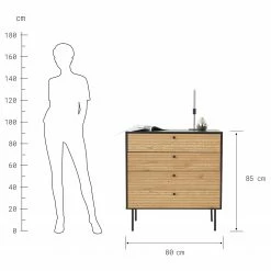 Butlers Commode MODERNIST - Placage chêne / Aluminium - Noir / Naturel 19 Butlers Commode MODERNIST - Placage chêne / Aluminium - Noir / Naturel -loftscape Boutique 1000365695 220728 500 SKETCH DETAILS P000000001000365695 sketch