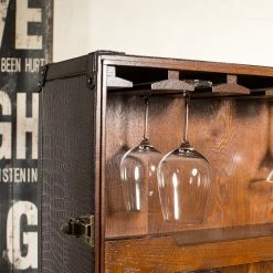 Butlers Valise bar HEMINGWAY - Cuir aniline / Frêne massif - Brun foncé -loftscape Boutique 1000365699 220728 023 MOOD DETAILS P000000001000365699 mood