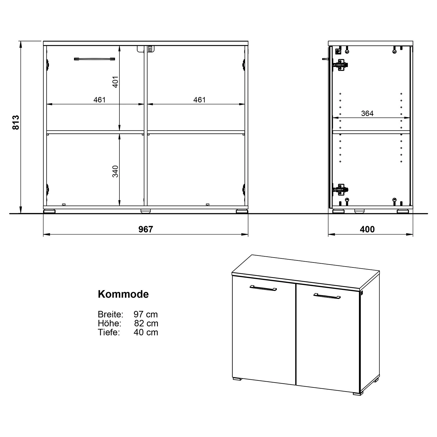 Germania Buffet Campo I - Verre - Blanc 8 Germania Buffet Campo I - Verre - Blanc – Image 6