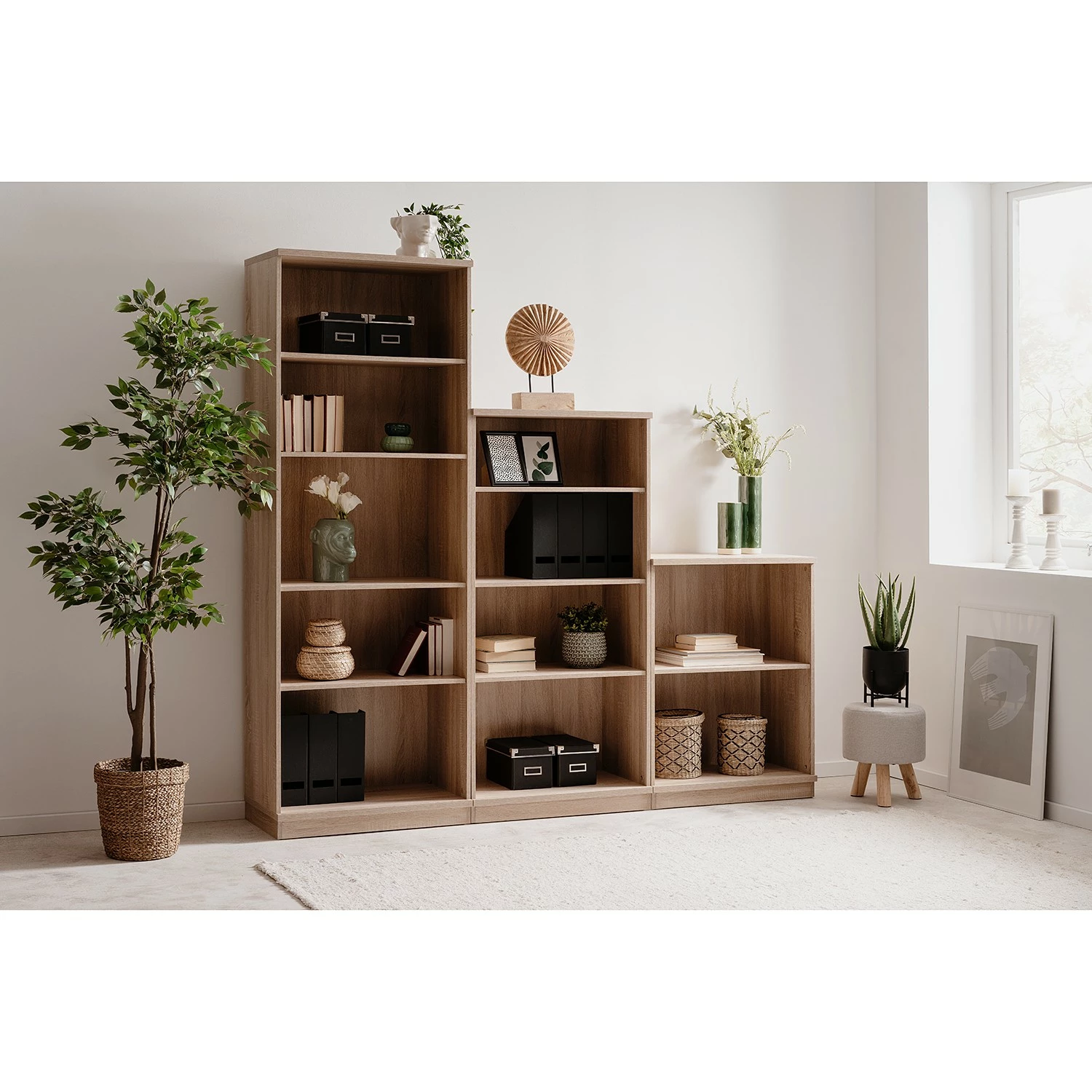 Loftscape Étagère Alcester - Imitation chêne Sonoma - Hauteur : 140 cm 5 Loftscape Étagère Alcester - Imitation chêne Sonoma - Hauteur : 140 cm – Image 3