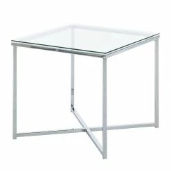 Fredriks Table d'appoint Cross - Verre clair, carrée