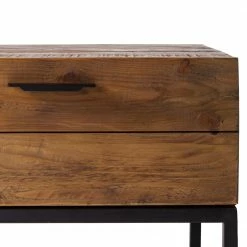 Ars manufacti Table d’appoint Grasby - Pin recyclé / Métal - Pin foncé / Noir -loftscape Boutique beistelltisch grasby altholz pinie metall pinie dunkel schwarz 4884664