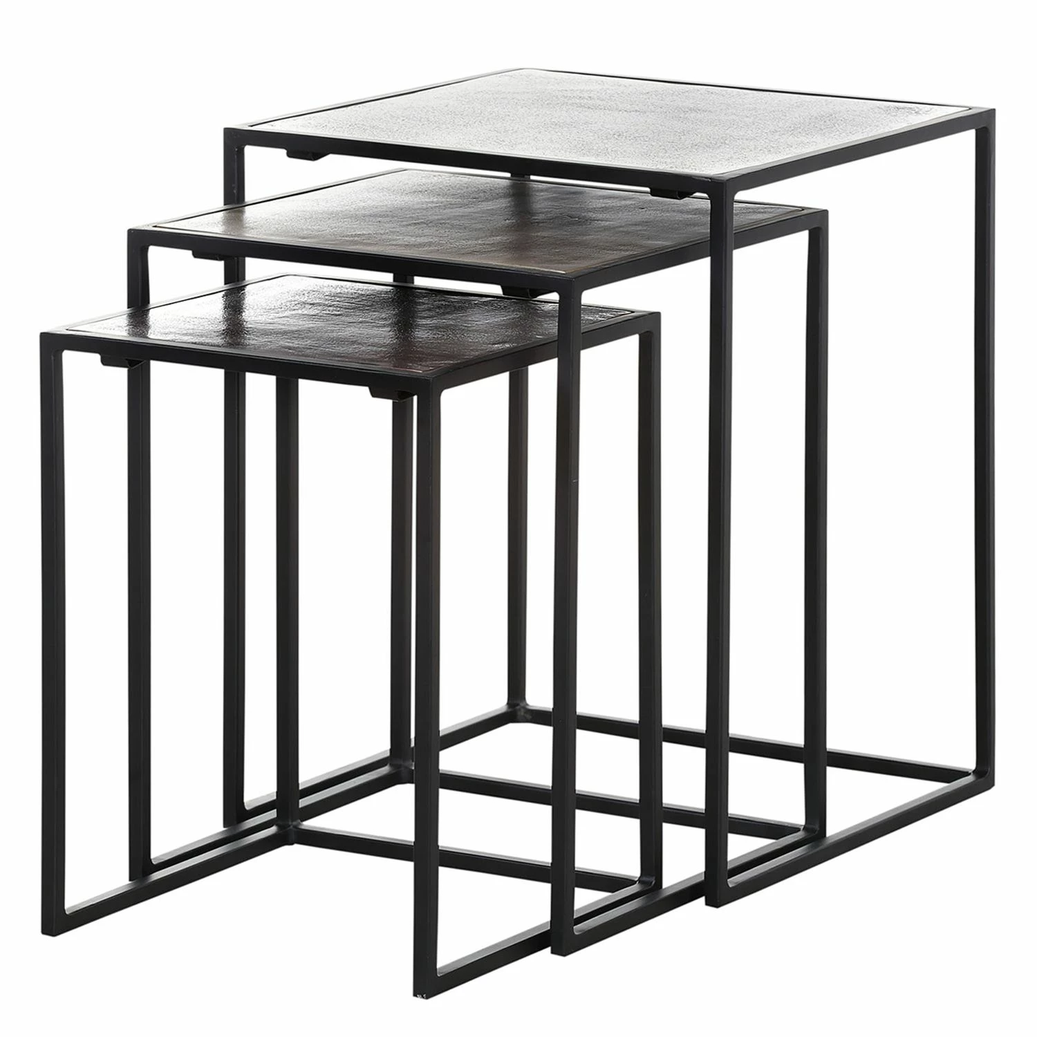 Ars manufacti Table d'appoint gigogne Mibu (3 élém.) - Métal - Multicolore 3 Ars manufacti Table d'appoint gigogne Mibu (3 élém.) - Métal - Multicolore