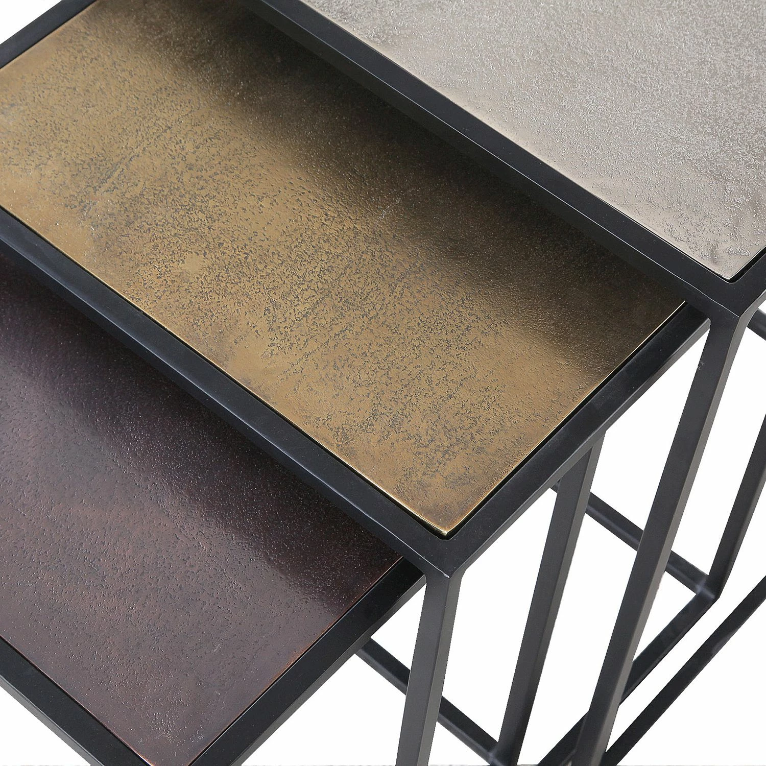 Ars manufacti Table d'appoint gigogne Mibu (3 élém.) - Métal - Multicolore 4 Ars manufacti Table d'appoint gigogne Mibu (3 élém.) - Métal - Multicolore – Image 2