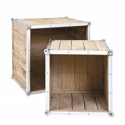 Ars manufacti Bouts de canapé Palmori (lot de 2) - Pin massif / Aluminium 13 Ars manufacti Bouts de canapé Palmori (lot de 2) - Pin massif / Aluminium -loftscape Boutique beistelltisch palmori 2er set kiefer massiv aluminium 4239148