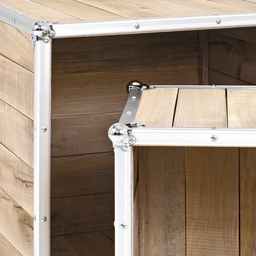 Ars manufacti Bouts de canapé Palmori (lot de 2) - Pin massif / Aluminium 9 Ars manufacti Bouts de canapé Palmori (lot de 2) - Pin massif / Aluminium – Image 7