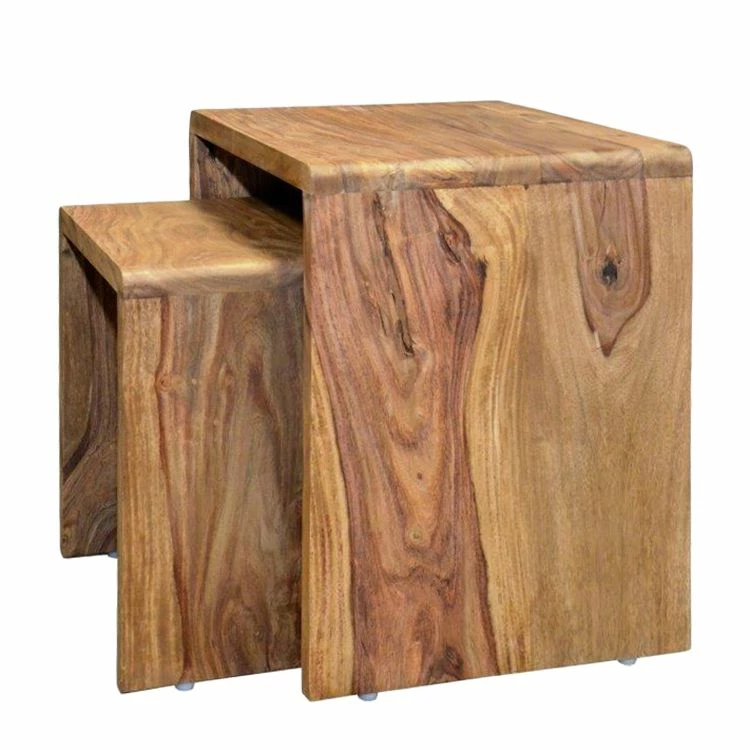 Ars Natura Tables gigognes Trangle (2 éléments) - Sheesham massif 12 Ars Natura Tables gigognes Trangle (2 éléments) - Sheesham massif – Image 10