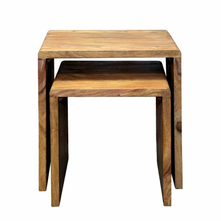 Ars Natura Tables gigognes Trangle (2 éléments) - Sheesham massif 13 Ars Natura Tables gigognes Trangle (2 éléments) - Sheesham massif – Image 11