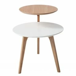 Mørteens Table d'appoint Wolka - Chêne partiellement massif - Chêne / Blanc -loftscape Boutique beistelltisch wolka eiche teilmassiv eiche weiss 4760160