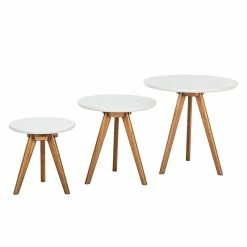 Mørteens Tables gigognes Past (lot de 3) 21 Mørteens Tables gigognes Past (lot de 3) -loftscape Boutique beistelltische past 3er set weiss lackiert 359581