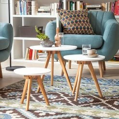 Mørteens Tables gigognes Past (lot de 3) 13 Mørteens Tables gigognes Past (lot de 3) -loftscape Boutique beistelltische past 3er set weiss lackiert 581250