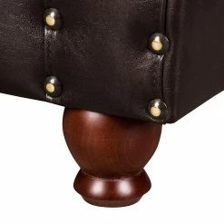 Maison Belfort Grand canapé Christian - Cuir synthétique marron foncé / Tissu rouge - Marron foncé / Rouge -loftscape Boutique bigsofa christian kunstleder schwarz webstoff rot 354623