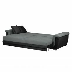 Fredriks Grand canapé Manville (convertible) - Microfibre - Noir / Gris -loftscape Boutique bigsofa manville mit schlaffunktion microfaser schwarz grau 4094564