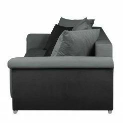 Fredriks Grand canapé Manville (convertible) - Microfibre - Noir / Gris -loftscape Boutique bigsofa manville mit schlaffunktion microfaser schwarz grau 4094572