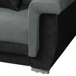 Fredriks Grand canapé Manville (convertible) - Microfibre - Noir / Gris -loftscape Boutique bigsofa manville mit schlaffunktion microfaser schwarz grau 4094588