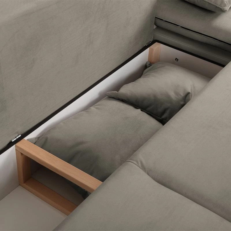 Fredriks Grand canapé Truman - Imitation cuir / Velours taupe 11 Fredriks Grand canapé Truman - Imitation cuir / Velours taupe – Image 9