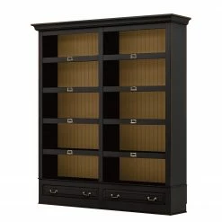 Maison Belfort Bibliothèque Azjana I - Noir / Pin couleur miel