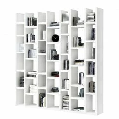 Loftscape Bibliothèque Emporior II - Blanc brillant - Largeur : 211 cm