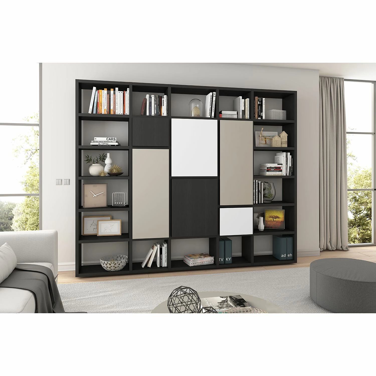 Loftscape Étagère Emporior IV - Imitation chêne marron-noir - Largeur : 272 cm 4 Loftscape Étagère Emporior IV - Imitation chêne marron-noir - Largeur : 272 cm – Image 2