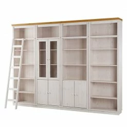 Maison Belfort Bibliothèque Lillehammer IV - Pin blanc / Pin couleur miel -loftscape Boutique buecherwand lillehammer iv kiefer massiv weiss honig 1112582