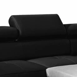 Cotta Canapé panoramique Samu (convertible) - Cuir synthétique noir - Méridienne à droite (vue de face) -loftscape Boutique cotta 2013 08 19 teil2 260499