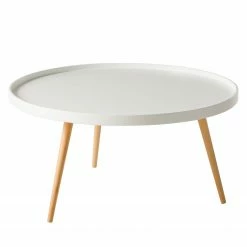 Mørteens Table basse Flicka I - Partiellement en hêtre massif - Blanc mat