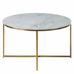 Eva Padberg Collection Table basse Katori I - Blanc -loftscape Boutique couchtisch katori i glas metall marmor dekor gold 4678380