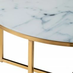 Eva Padberg Collection Table basse Katori I - Blanc -loftscape Boutique couchtisch katori i glas metall marmor dekor gold 4678384