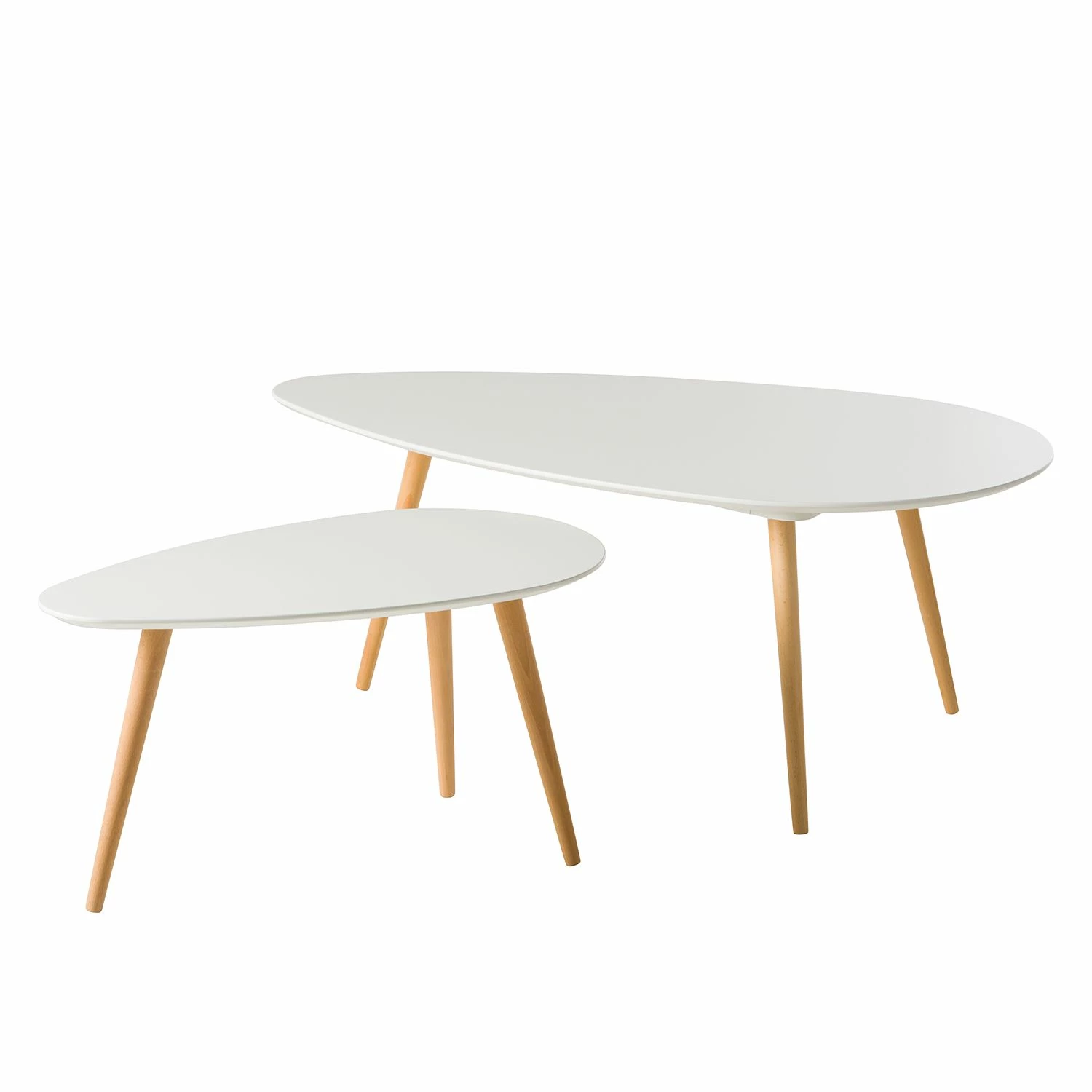 Mørteens Table basse Lilja I (lot de 2) - Partiellement en hêtre massif - Blanc mat 3 Mørteens Table basse Lilja I (lot de 2) - Partiellement en hêtre massif - Blanc mat